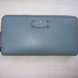 Kate Spade Blue Leather Zip Wallet